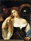 Titian Wall Art - woman with a mirror